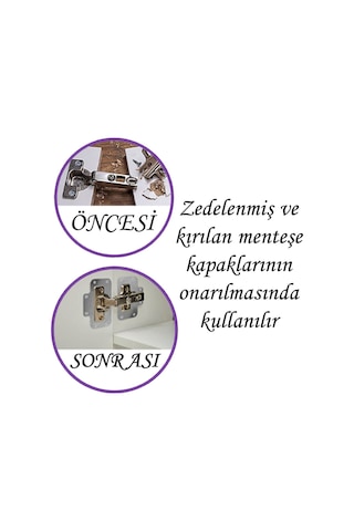 Krom Dolap Kapak Taş Menteşe Tamir Sacı Pratik Onarım Kiti Yuva Tablası 6,5x9