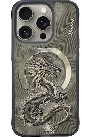 Nimmy Apple Uyumlu iPhone 15 Golden Dragon Series Magsafe Telefon Kılıfı
