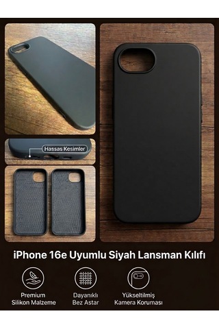 Iphone 17e Uyumlu Silikon Ve Esnek Premıum Lansman Kılıf Siyah