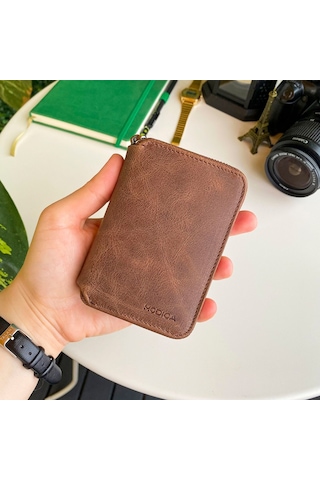 Modica Porto - Hakiki Deri Fermuarlı Cüzdan