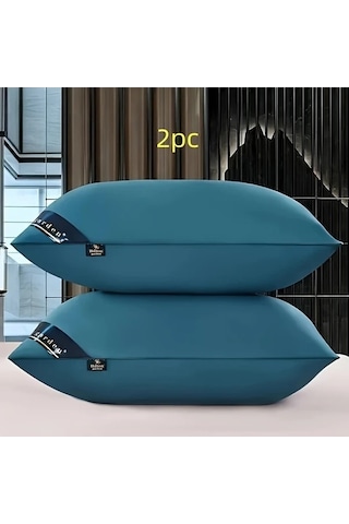 Trendooze Mavi Yıldızlı Otel Kalitesi Yastık, Boyun Desteği, 2 Adet, Lüks Uyku Deneyimi mavi