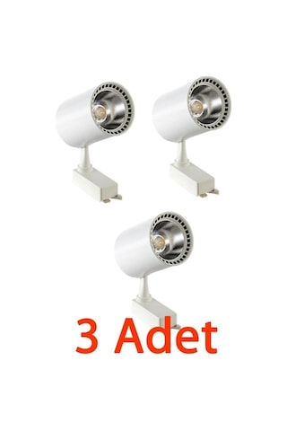 30w Cob Led Ray Spot Sarı Işık 3000k Beyaz Kasa 3 Adet Çok Renkli