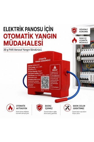 Elektrik Panosu Otomatik Yangın Söndürücü 20 Gr Aerosol Fitilli Sistem