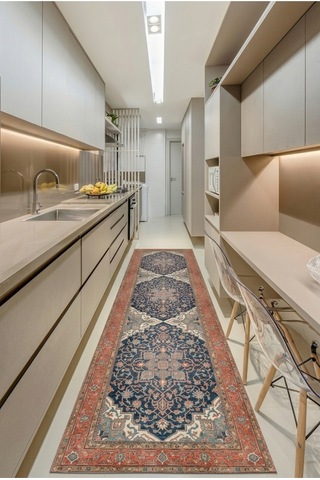 Dekoratif Halı Kaymaz Taban Leke Tutmaz Yıkanabilir Kilim Özel Ölçü Salon Halısı 3041