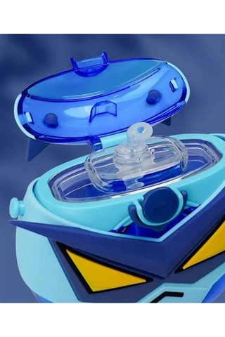 Vagon Coco Smile Özel Kutulu 630 Ml Pipetli Robot Temalı Tritan Su Matarası -boyun Askılı Beyaz