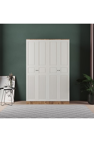 Nil 4 Kapaklı Eko Bazalı Gardırop - Mdf Kapak Aytaşı