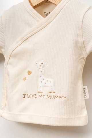 Bebitof %100 Pamuk Yavru Zürafa Desenli 5 Parça Yenidoğan Hastane Çıkışı Zıbın Seti Bbtf.krm.20229.15 Krem