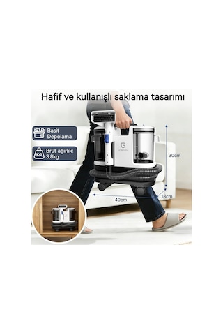 Halı/koltuk Yıkama Makinesi Ve Spot Temizleyici Sofa, Halı Ve Araç İçin Uygun, Güçlü Islak/kuru Vakum, 1.8 L Su Tankı, Tekerlekli Tasarım