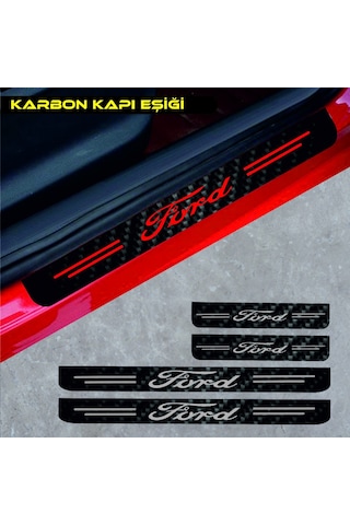 Forrd Ka Karbon Kapı Eşiği Oto Sticker 4 Adet