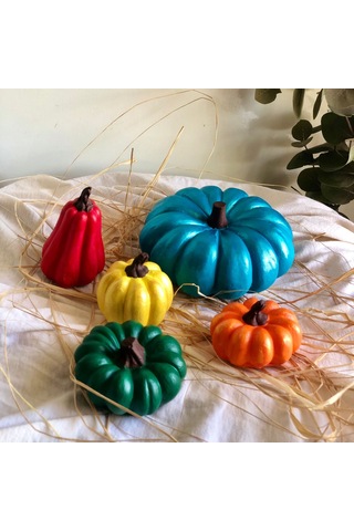 Thiramis Homeconcept Thiramis Dekoratif Renkli Balkabağı Seti 5'li