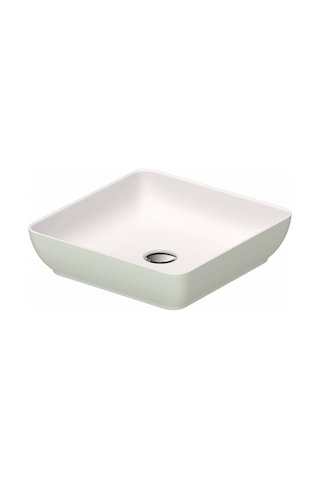 Duravit - Sivida Durocast Kare Çanak Lavabo 40 Cm Beyaz Yeşil - 266001fh00- Beyaz Yeşil