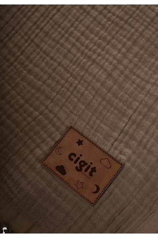 Cigit Müslin Dört Kat Yatak Örtüsü 200x220 Cm K Bej Bej