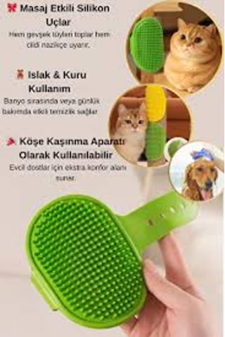 Kedi & Köpek Tüy Toplama & Yıkama & Ayarlanabilir Köşe Kaşınma Silikon Fırçası 47x38 Mm