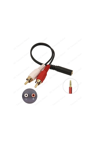 Feriot 3.5mm Stereo Dişi (f) To 2 X Rca Erkek (m) Ses Kablosu