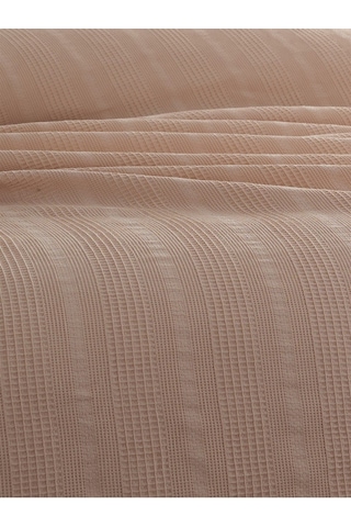 Çift Kişilik Waffle Pike 210x230cm, %100 Pamuk, Petekli Pike Bej