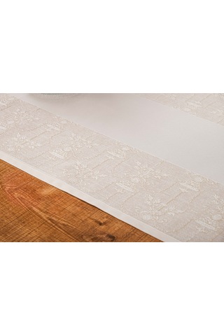 Finezza Ayda Jakar Polyester Kumaş Bej Runner 45x150 cm - 1416