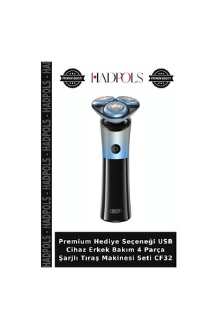 Premium Hediye Seçeneği Usb Cihaz Erkek Bakım 4 Parça Şarjlı Tıraş Makinesi Seti Cf32