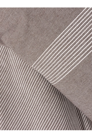 Cotton Box Ribbed Çift Kişilik Nevresim Takımı Linje Kahve Kahverengi