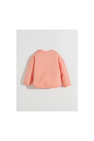 LC Waikiki Lcw Kids Mercan Bisiklet Yaka Çiçekli Kız Çocuk Sweatshirt Ve Eşofman Alt 2'li Açık Mercan