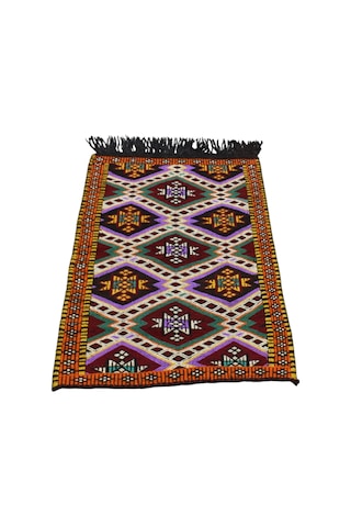 Kilim Antik El Dokuma Yün Çumra Yörük Kilimi 0087 - Yeni - Çok Renkli