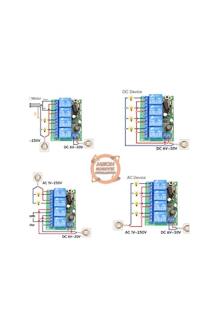 Dc 6-30v Rf Kablosuz Uzaktan Kumanda 4 Kanal 10a 433 Mhz 500m Alı
