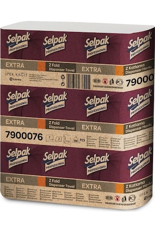 Selpak Professional Extra Z Katlama Dispenser Havlu 200'lü 4 Paket 21.5 x 24 CM Selpak Professional Extra Z Katlama Dispenser Havlu 200'lü 4 Paket 21.5 x 24 CM