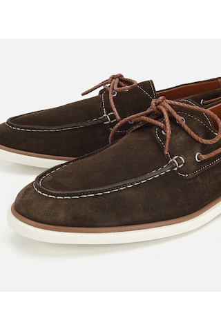 Hotiç Erkek Süet Deri Haki Bağcık Detaylı Günlük Loafer 02ayh322730a880 02ayh322730a880