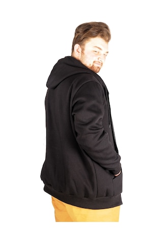 Mode Xl Erkek Sweatshirt Kapşonlu Zippered Basic 20543 Siyah 001
