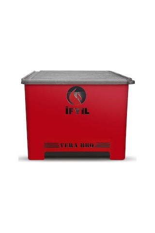 Vera Pelet Yakıtlı Dumansız Sağlıklı Döküm Izgaralı Mangal & Barbekü 2 Kg Pelet Hediyeli - Bordo Diğer