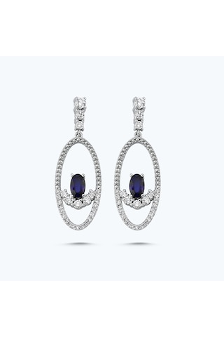 Altınbaş Pırlanta Safir Oval Küpe Mıs213-18k Beyaz