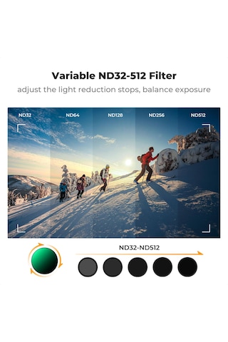 K&f Concept Variable Nd32-512 Filter Djı Osmo Action 3/4/5 Pro