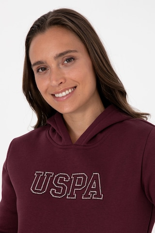 U.S. Polo Assn. Kadın Bordo Şardonlu Kapüşonlu Basic Sweatshirt 50313566-VR177