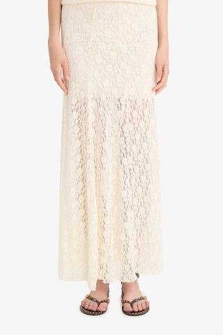 Defacto Yüksek Bel Dantel Maxi Etek F8063ax25smer103 Ekru
