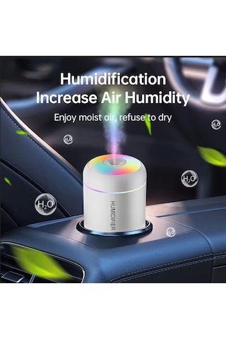Rgb Beyaz 180 Ml Usb Ultrasonik Ofis Oda Ve Araba Hava Nemlendirici Buhar Makinesi Aroma Difizörü