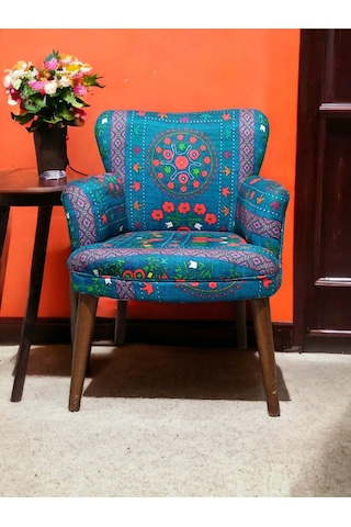 Argün Home Berjer - Çay Seti Koltuk Takımı - Tekli Koltuk Desenli