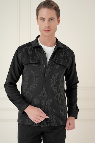 Efor G 1578 Slim Fit Siyah Klasik Gömlek Siyah