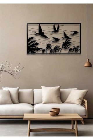 Modern Stil Kuşlar Metal Duvar Dekoru Tablo