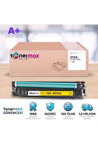 Hp 212a W2122a Sarı Uyumlu Toner A Plus / Color Laserjet Enterprise M554 / M555 / Mfp M578