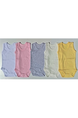 Özdemirlitekstil Jakarlı Klimalı Askılı Çıtçıtlı Badi (5 Li Paket) Beyaz