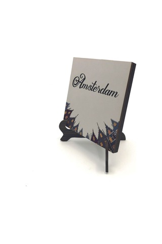 Amsterdam Görseli Baskılı Mdf Masaüstlük 10x10 508