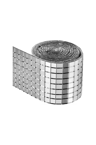 Büro Ev Ofis Etkinik Dekoru İçin 30x30cm Yapışkanlı Kare Silver Cam Mozaik Fayans Aynalı Dekor Panel