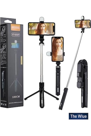 Ultra Thin 3in1 Bluetooth Kumandalı Ayaklı Led Selfie Çubuğu 100 Cm Kompakt Tasarım