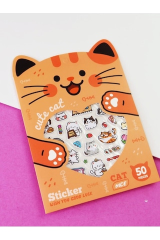 Hayvan Figürlü Puf Sticker Turuncu
