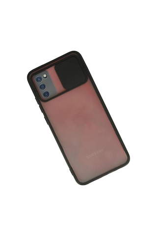 Mey İthalat Samsung Uyumlu Galaxy A02s Kılıf Palm Buzlu Kamera Sürgülü Silikon - Siyah Çok Renkli