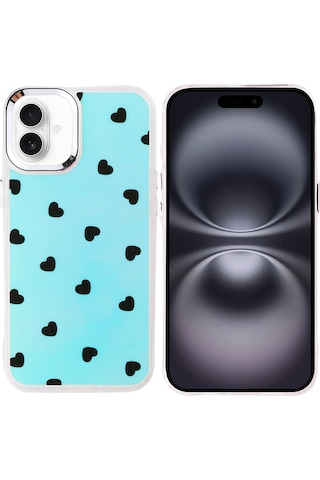 Ardemix İphone Uyumlu 16 Kılıf Airbag Tasarımlı Ardx Hadra Kapak - Kalp Kalp