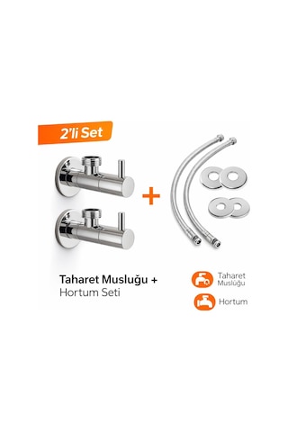 Viosa Çubuk Kollu Klozet Flex Bağlantı Takımı 2 Adet 50 Cm Flex Hortum 2 Adet Klozet Taharet Musluğu Ayna Dahil Krom Viosa Çubuk Kollu Klozet Flex Bağlantı Takımı 2 Adet 50 Cm Flex Hortum 2 Adet Klozet Taharet Musluğu Ayna Dahil Krom