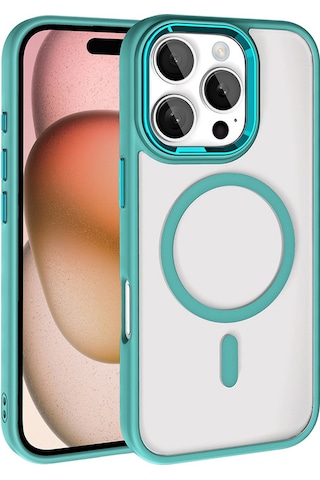 Zore Apple Uyumlu iPhone 16 Pro Max Kılıf Wireless Şarj Özellikli Krom Magsafe Silikon Kapak - Rose Brown