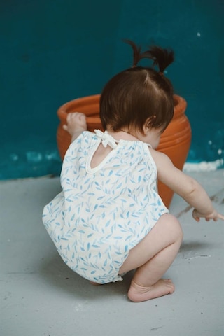 Oh La La Koala Mavi Çiçek Baskılı İp Askılı Tulum