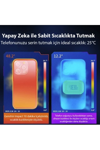 Bataryalı Yüksek Soğutma Telefon Soğutucu Fan Oyun Gaming Youtuber Yayıncılar Memo