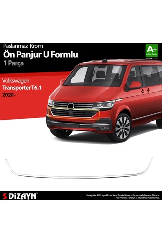 Volkswagen Transporter T6.1 Krom U Formlu Ön Panjur Çıtası 2020 Ü